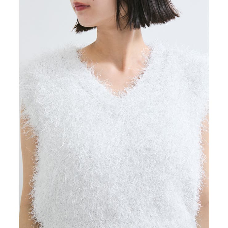 【WEB限定サイズ:MT/着丈が選べる】【洗える】フェザーヤーンニットベスト | VIS  | 詳細画像33 