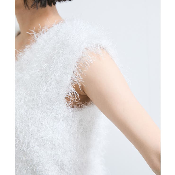 【WEB限定サイズ:MT/着丈が選べる】【洗える】フェザーヤーンニットベスト | VIS  | 詳細画像36 