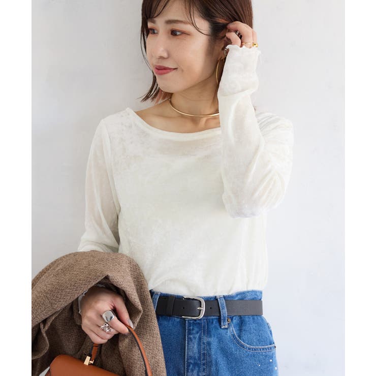 シアーベロアロングスリーブTシャツ | VIS  | 詳細画像9 