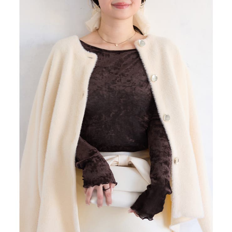 ブラウン(20) | シアーベロアロングスリーブTシャツ | VIS 