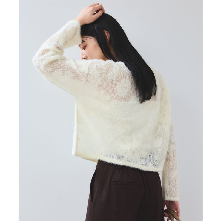 フラワーモチーフフェザーシアーニット | VIS  | 詳細画像10 