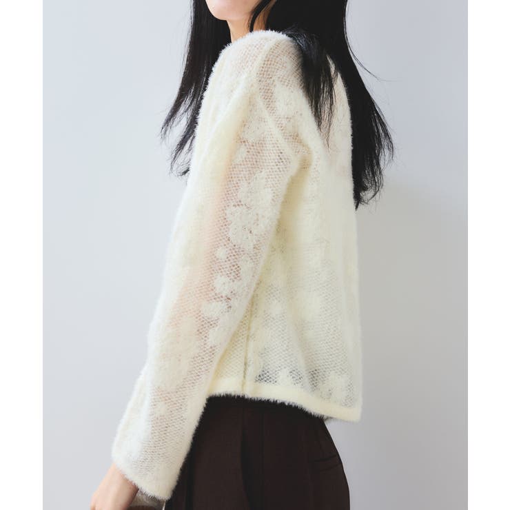 フラワーモチーフフェザーシアーニット | VIS  | 詳細画像11 