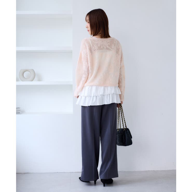 フラワーモチーフフェザーシアーニット | VIS  | 詳細画像13 