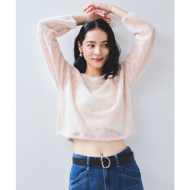 フラワーモチーフフェザーシアーニット | VIS  | 詳細画像18 