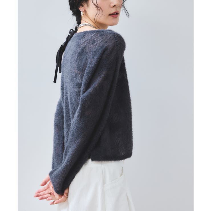 フラワーモチーフフェザーシアーニット | VIS  | 詳細画像25 