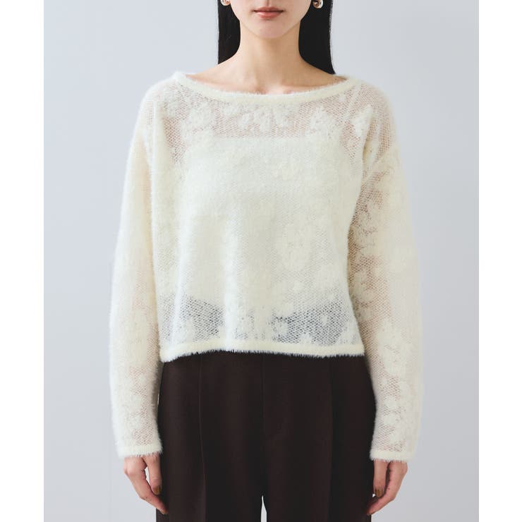 フラワーモチーフフェザーシアーニット | VIS  | 詳細画像26 