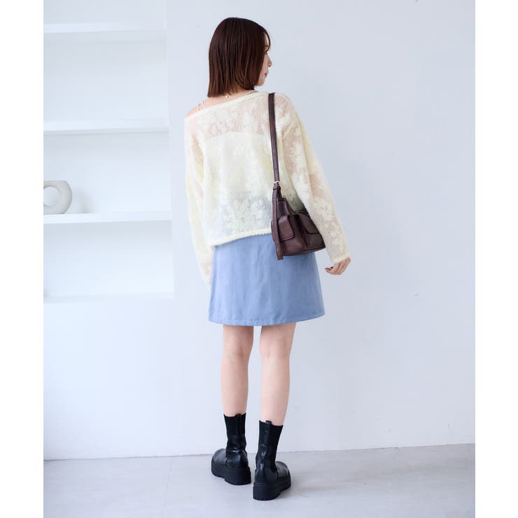 フラワーモチーフフェザーシアーニット | VIS  | 詳細画像3 