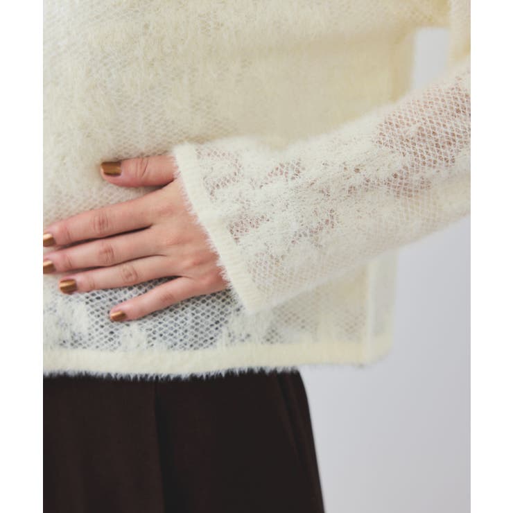 フラワーモチーフフェザーシアーニット | VIS  | 詳細画像32 