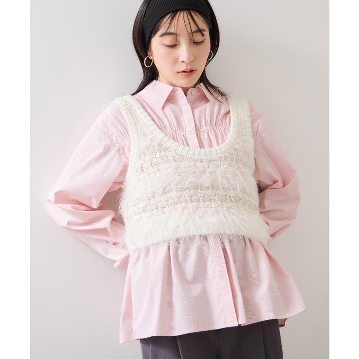 フェザーツイードニットビスチェ/2WAY | VIS  | 詳細画像1 