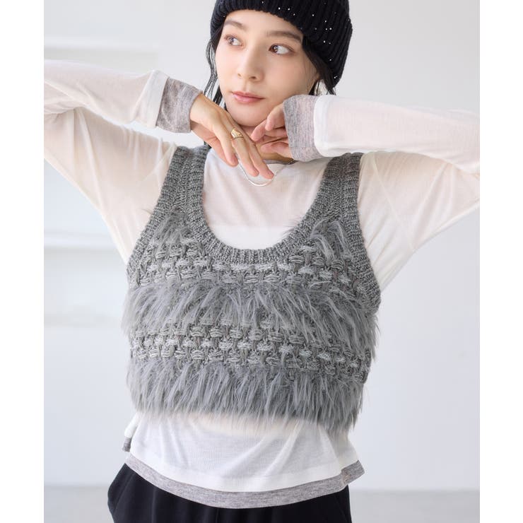 フェザーツイードニットビスチェ/2WAY | VIS  | 詳細画像5 