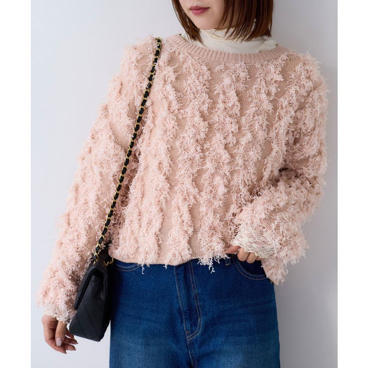 リボンヤーンフリンジニットプルオーバー | VIS  | 詳細画像12 