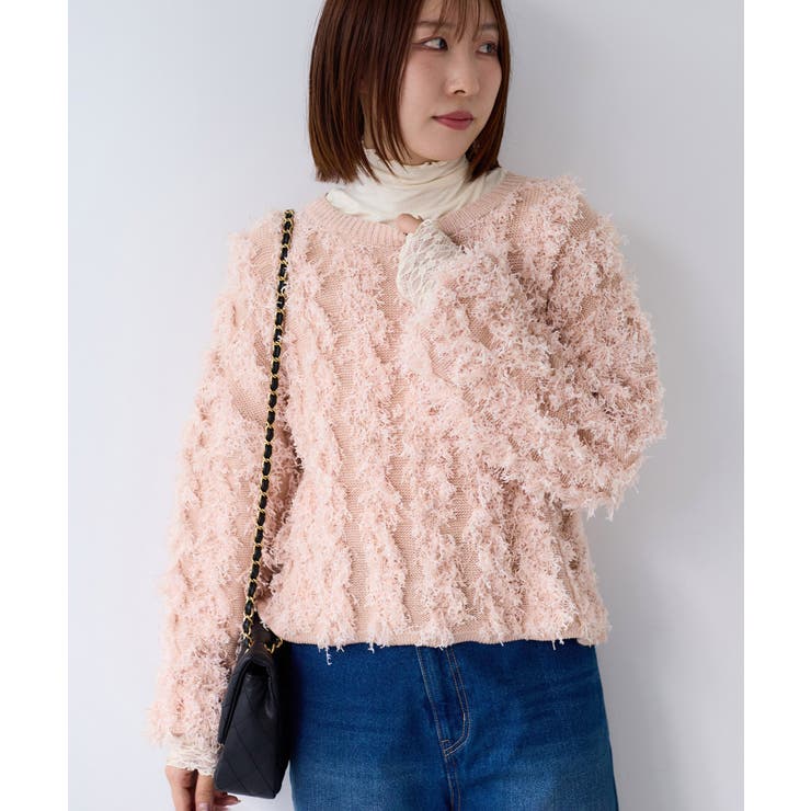 リボンヤーンフリンジニットプルオーバー | VIS  | 詳細画像14 