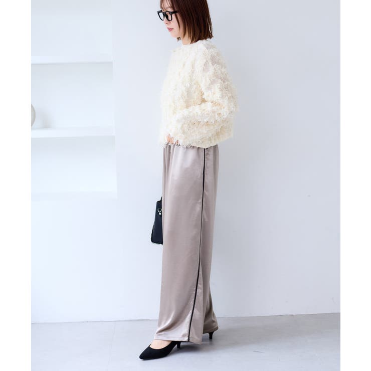 リボンヤーンフリンジニットプルオーバー | VIS  | 詳細画像3 