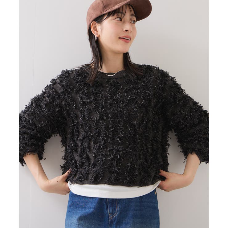 リボンヤーンフリンジニットプルオーバー | VIS  | 詳細画像30 