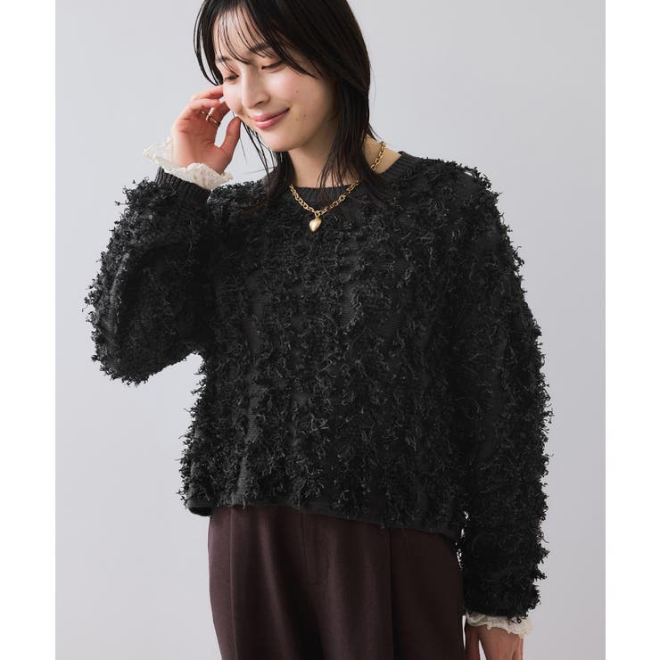 リボンヤーンフリンジニットプルオーバー | VIS  | 詳細画像34 