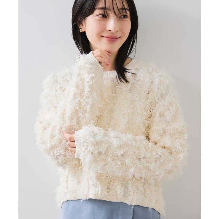 リボンヤーンフリンジニットプルオーバー | VIS  | 詳細画像35 