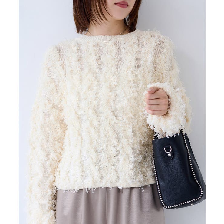 リボンヤーンフリンジニットプルオーバー | VIS  | 詳細画像4 