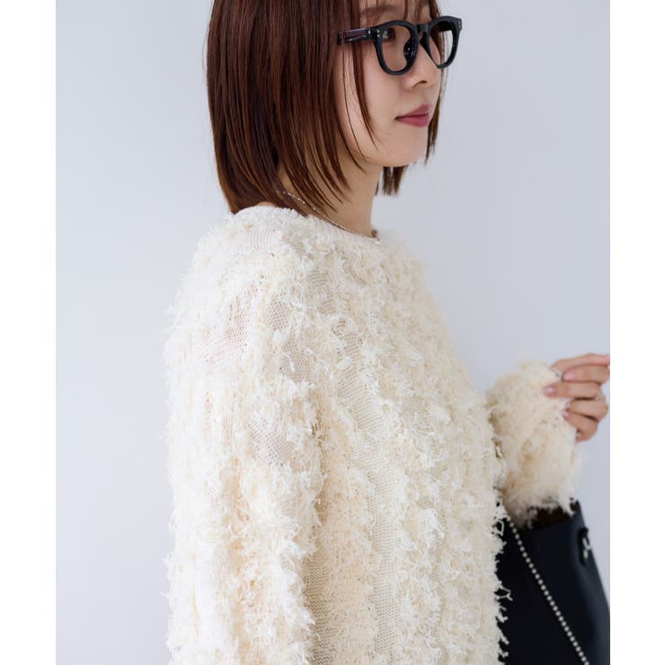 リボンヤーンフリンジニットプルオーバー | VIS  | 詳細画像7 