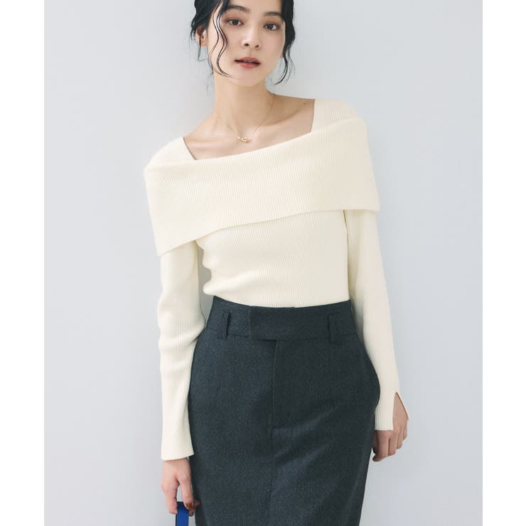 【美得】オフショルダーモチモチリブニット/好評につき再入荷 | VIS  | 詳細画像20 