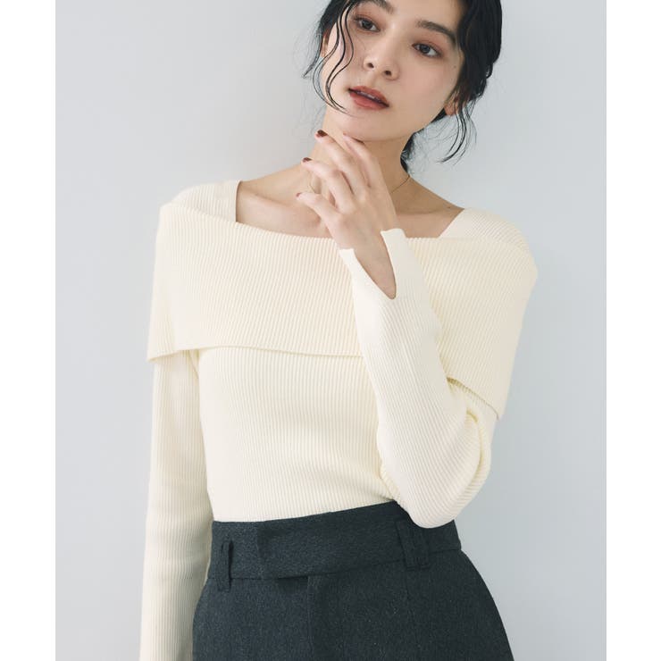 【美得】オフショルダーモチモチリブニット/好評につき再入荷 | VIS  | 詳細画像21 