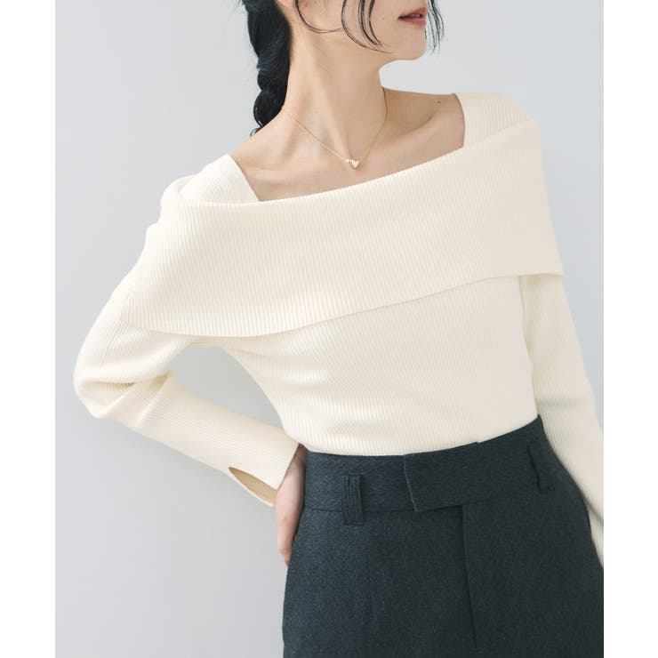 【美得】オフショルダーモチモチリブニット/好評につき再入荷 | VIS  | 詳細画像22 
