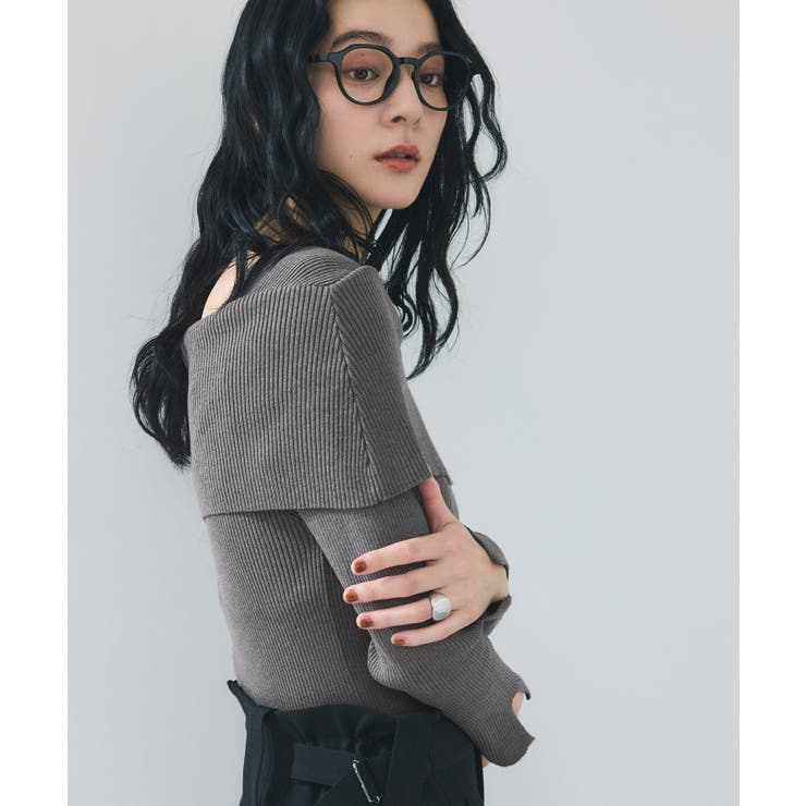 【美得】オフショルダーモチモチリブニット/好評につき再入荷 | VIS  | 詳細画像24 