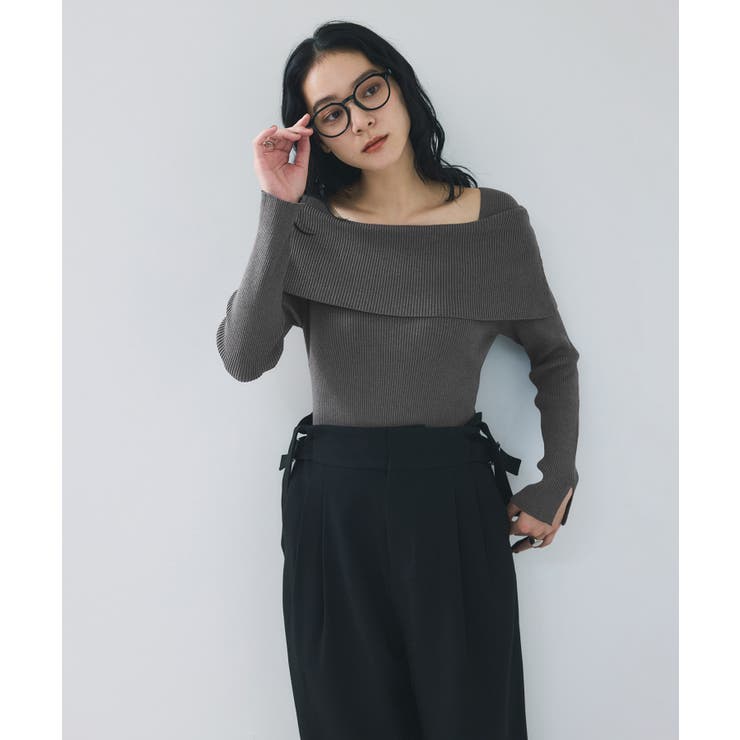 【美得】オフショルダーモチモチリブニット/好評につき再入荷 | VIS  | 詳細画像25 