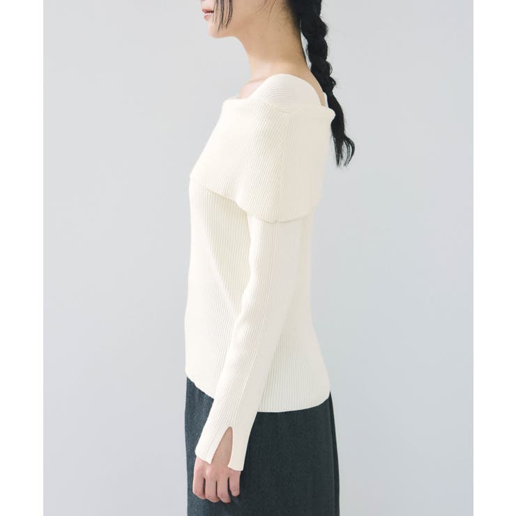【美得】オフショルダーモチモチリブニット/好評につき再入荷 | VIS  | 詳細画像35 