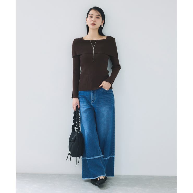 【美得】オフショルダーモチモチリブニット/好評につき再入荷 | VIS  | 詳細画像8 