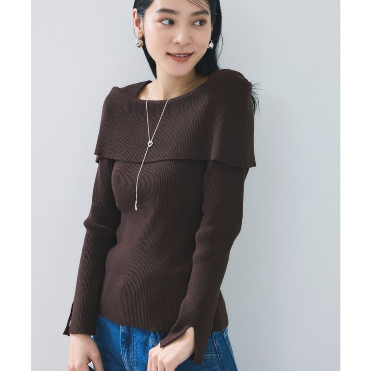 【美得】オフショルダーモチモチリブニット/好評につき再入荷 | VIS  | 詳細画像9 