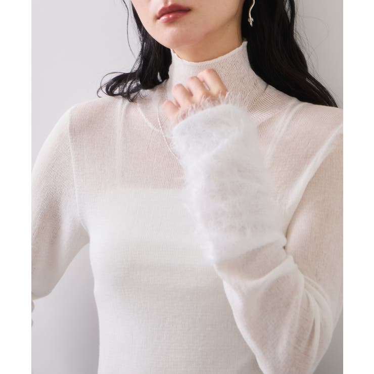 フェザー切り替えスリーブシアータートルニット | VIS  | 詳細画像10 