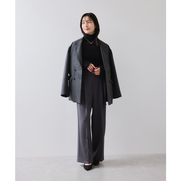 フェザー切り替えスリーブシアータートルニット | VIS  | 詳細画像12 