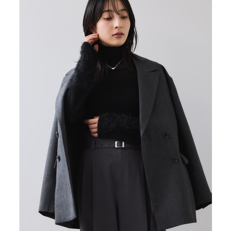 フェザー切り替えスリーブシアータートルニット | VIS  | 詳細画像13 