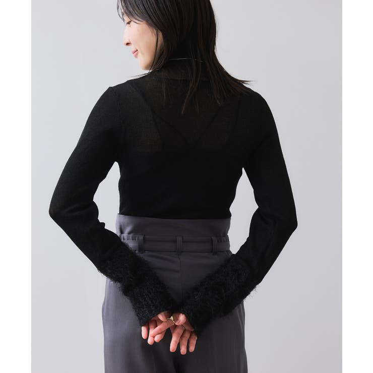 フェザー切り替えスリーブシアータートルニット | VIS  | 詳細画像15 