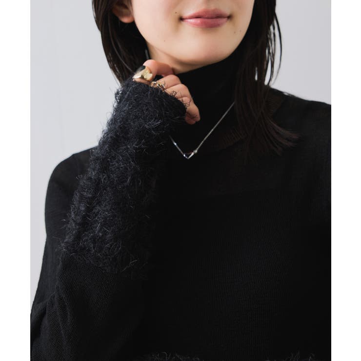 フェザー切り替えスリーブシアータートルニット | VIS  | 詳細画像16 