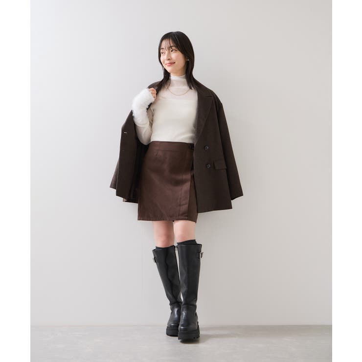 フェザー切り替えスリーブシアータートルニット | VIS  | 詳細画像2 