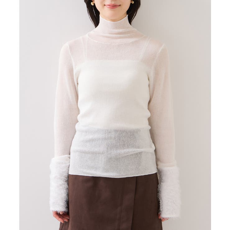 フェザー切り替えスリーブシアータートルニット | VIS  | 詳細画像21 