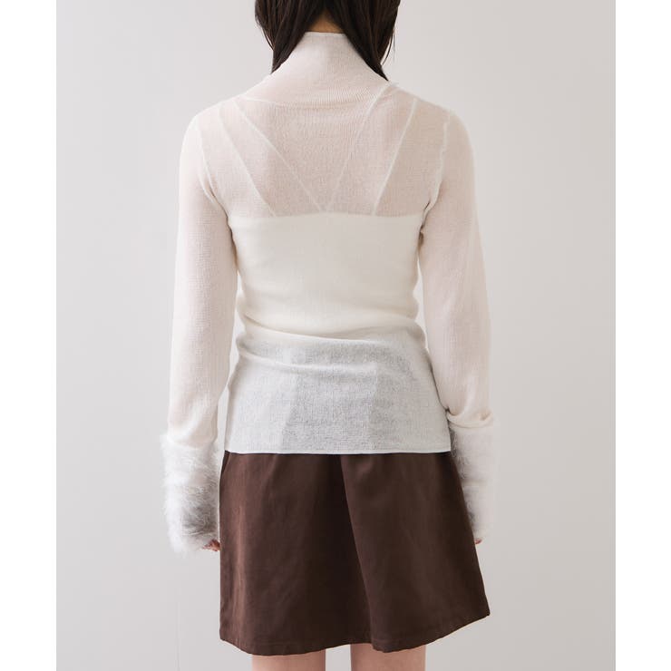 フェザー切り替えスリーブシアータートルニット | VIS  | 詳細画像23 