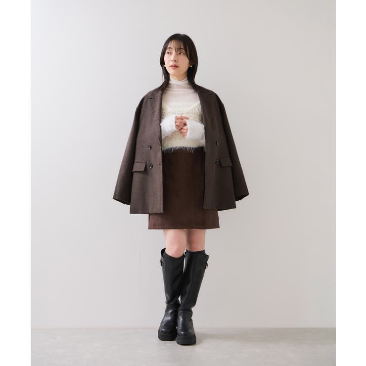 フェザー切り替えスリーブシアータートルニット | VIS  | 詳細画像6 