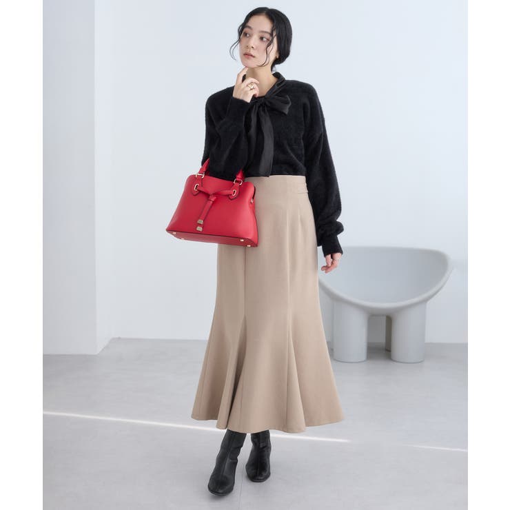 シアーボウタイリボン付きフェザーニットプルオーバー/2WAY・イージーケア | VIS  | 詳細画像10 