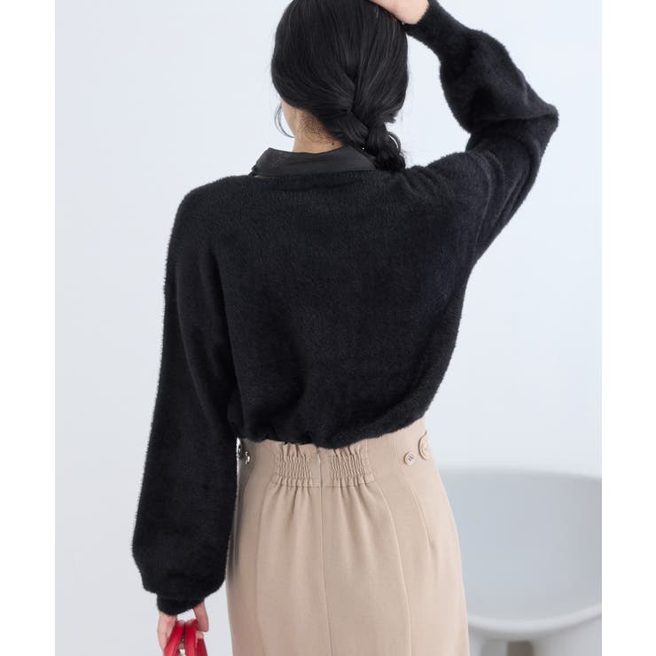 シアーボウタイリボン付きフェザーニットプルオーバー/2WAY・イージーケア | VIS  | 詳細画像14 