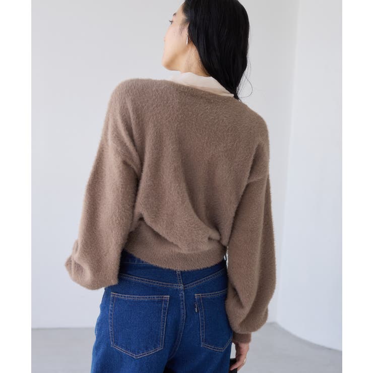 シアーボウタイリボン付きフェザーニットプルオーバー/2WAY・イージーケア | VIS  | 詳細画像19 