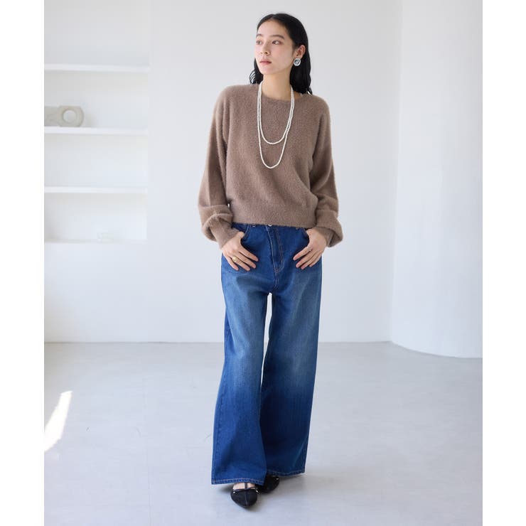 シアーボウタイリボン付きフェザーニットプルオーバー/2WAY・イージーケア | VIS  | 詳細画像21 