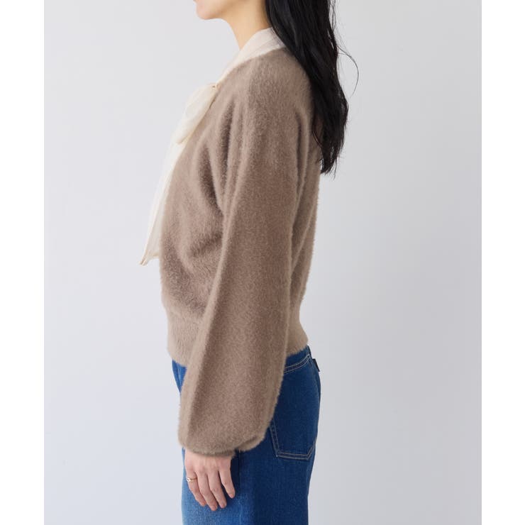 シアーボウタイリボン付きフェザーニットプルオーバー/2WAY・イージーケア | VIS  | 詳細画像24 