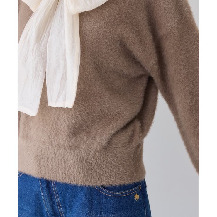 シアーボウタイリボン付きフェザーニットプルオーバー/2WAY・イージーケア | VIS  | 詳細画像29 