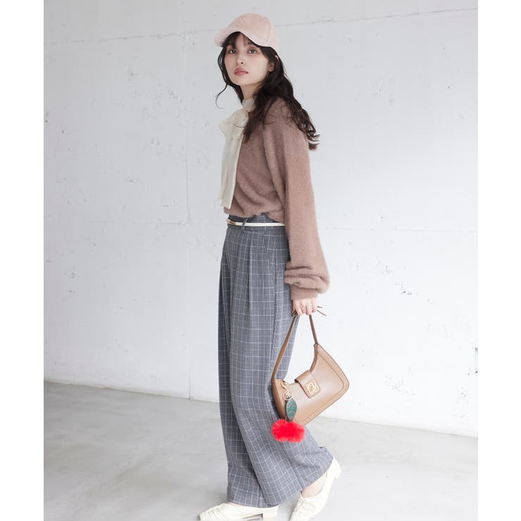 シアーボウタイリボン付きフェザーニットプルオーバー/2WAY・イージーケア | VIS  | 詳細画像3 