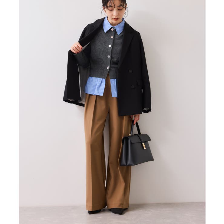 シャツレイヤード風メタルボタンカーディガン | VIS  | 詳細画像19 