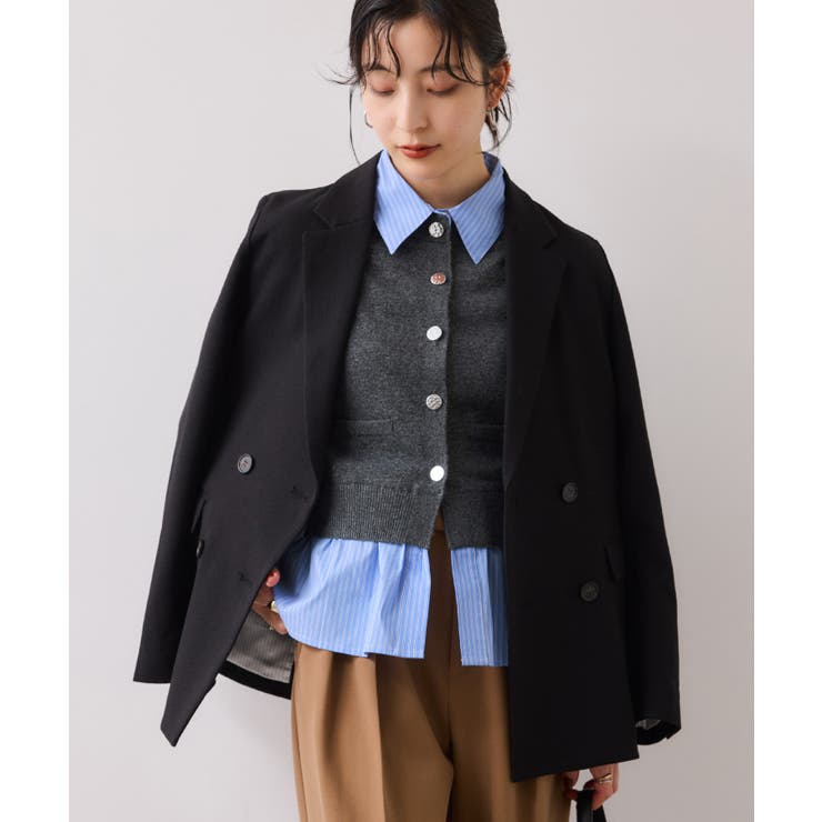 シャツレイヤード風メタルボタンカーディガン | VIS  | 詳細画像20 