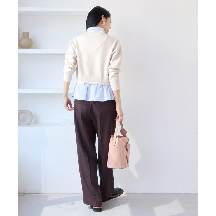 シャツレイヤード風メタルボタンカーディガン | VIS  | 詳細画像26 