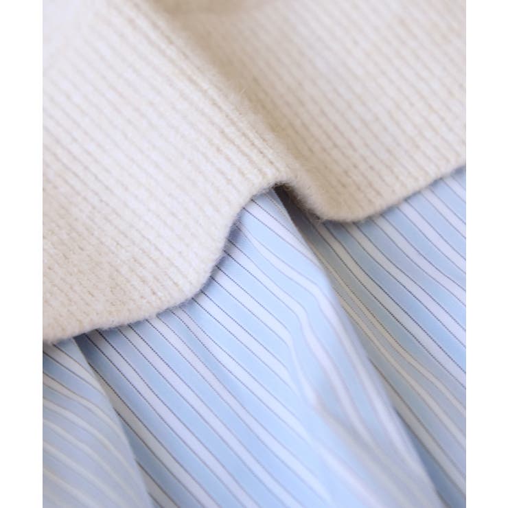 シャツレイヤード風メタルボタンカーディガン | VIS  | 詳細画像49 